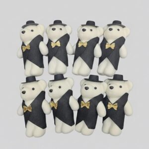 AYICIK FLOK YELEKLİ SİYAH 11 CM 10 LU