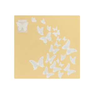 BUKETLİK PP MAT KELEBEK BASKILI SARI 58*58 20 Lİ