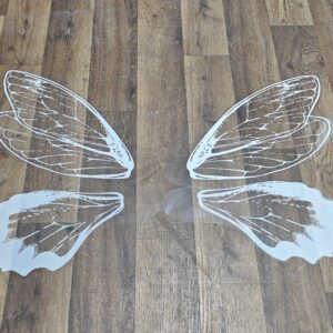 BUKETLİK PP ŞEFFAF BEYAZ KELEBEK KANATLI  20 Lİ