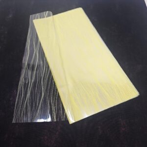 BUKETLİK PP ŞEFFAF DALGALI ÇİZGİLİ DESEN SARI