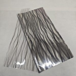 BUKETLİK PP ŞEFFAF DALGALI ÇİZGİLİ DESEN SİYAH