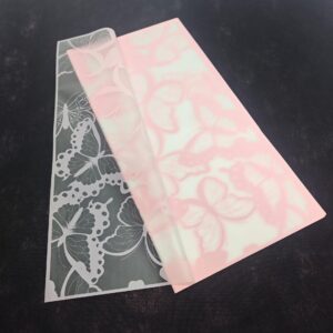 BUKETLİK PP ŞEFFAF ÜZERİ KELEBEK BASKILI PEMBE