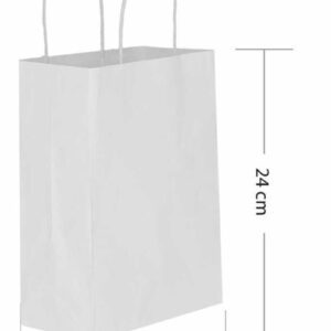 ÇANTA B.KRAFT BÜKÜM SAPLI BEYAZ 18*24 CM 25 Lİ