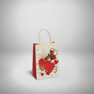 ÇANTA İTHAL İP SAPLI KALP DESENLİ 15*21*8 12 Lİ