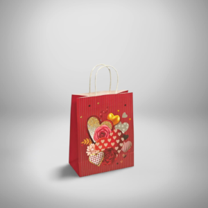 ÇANTA İTHAL İP SAPLI KALP  DESENLİ 21*27*11 12 Lİ