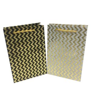 ÇANTA KARTON GOFRAJLI 17*26 ZİGZAG ALTIN 12 Lİ