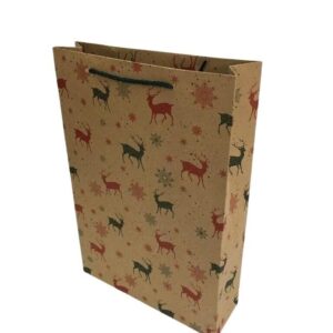 ÇANTA KARTON KRAFT BASKILI GEYİKLİ 17*26  25'Lİ