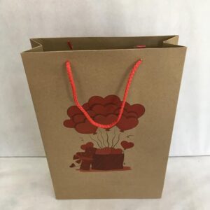 ÇANTA KARTON KRAFT BASKILI KALPLİ BALONLU 26*38