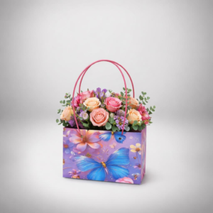 ÇANTA KARTON PLASTİK SAPLI 22*10.5*13,5 B.KELEBEK