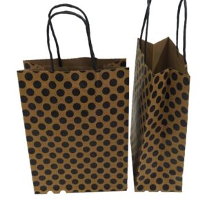 ÇANTA KRAFT BÜKÜM SAPLI SİYAH PUANLI 15*21CM 12Lİ