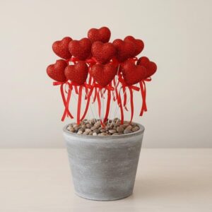 ÇUBUKLU STRAFOR KALP FLOKLU 10 LU ORTA