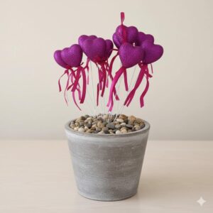 ÇUBUKLU STRAFOR KALP SİMLİ 10 LU ORTA FUŞYA