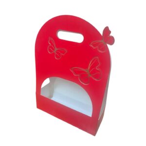 KARTON ELGEÇMELİ KELEBEKLİ ÇANTA 25*9*36CM KIRMIZI