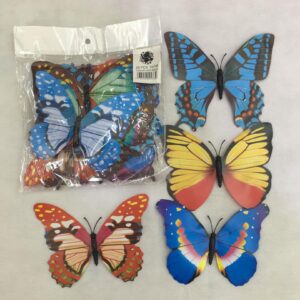 KELEBEK ÇOK RENKLİ 12 CM 20 Lİ PK