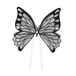 KELEBEK KUMAŞ DANTELLİ IŞIKLI SİYAH