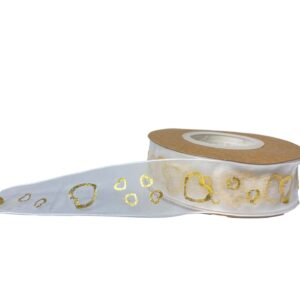 KURDELE ORGANZE BEYAZ KALPLİ 2,5 CM 22 MT.