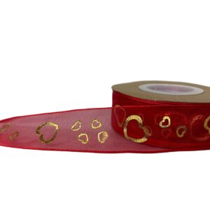 KURDELE ORGANZE KIRMIZI KALPLİ 2,5 CM 22 MT.