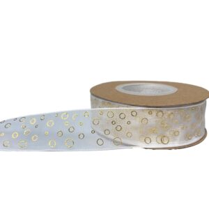 KURDELE ORGANZE KREM PUANLI 2,5 CM 22 MT.