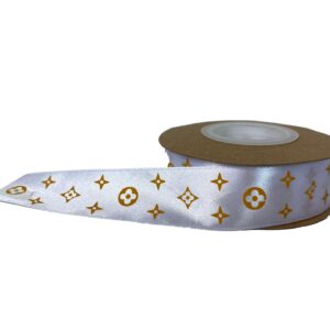 KURDELE SATEN BEYAZ YILDIZLI 2,5 CM 22 MT.