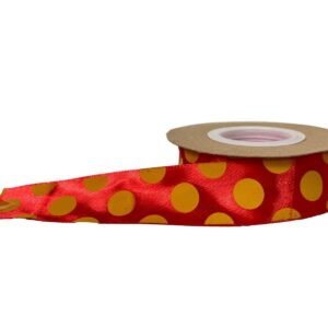 KURDELE SATEN KIRMIZI PUANLI 2,5 CM 22 MT.