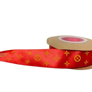 KURDELE SATEN KIRMIZI YILDIZLI 2,5 CM 22 MT.