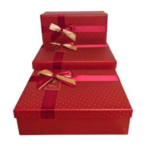 KUTU DİKDÖRTGEN FİYONKLU KIRMIZI 3 LÜ