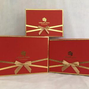 KUTU DİKDÖRTGEN FYONKLU YALDIZLI KIRMIZI 3 LÜ SET