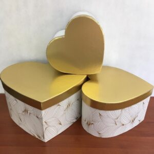 KUTU KALP ALTIN KAPAKLI 3 LÜ FIRÇA DESEN BEYAZ