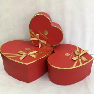 KUTU KALP FYONKLU YALDIZLI 3 LÜ SET KIRMIZI