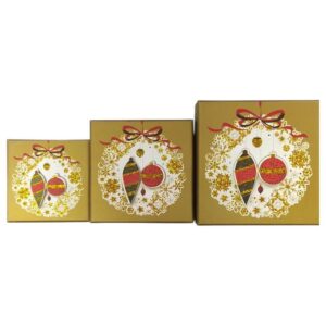 KUTU KARE YILBAŞI 3 LÜ SET TOP DEKORLU