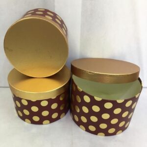 KUTU SİLİNDİR 3 LÜ ALTIN KAPAKLI PUANLI BORDO