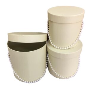 KUTU SİLİNDİR BONCUKLU 3 LÜ SET KREM