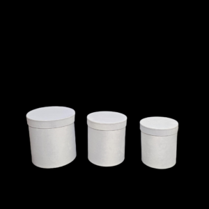 KUTU SİLİNDİR KADİFE KAPLI BEYAZ 3 LÜ SET