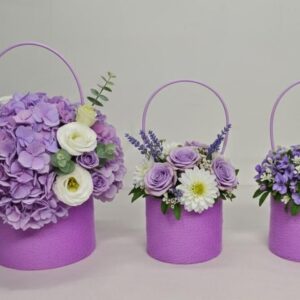 KUTU SİLİNDİR KAPAKSIZ MOR PELUŞLU 3 LÜ