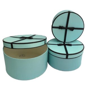 KUTU YUVARLAK 3 LÜ MAVİ  SİYAH FYONKLU