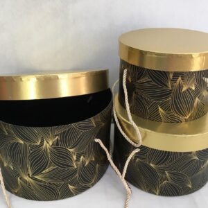 KUTU YUVARLAK 3LÜ ALTIN KAPAK/SİYAH GÖVDE İPLİ