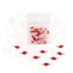 MANDAL RENKLİ UĞUR BÖCEKLİ 25 Lİ PEMBE