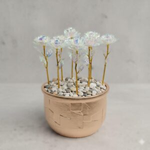 PLASTİK SONSUZLUK GÜLÜ BEYAZ 24 CM