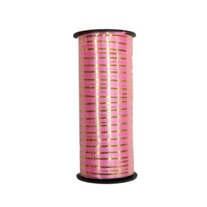 RABANT İTHAL ALTIN ÇİZGİLİ PEMBE 5 MM*90MT.