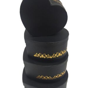 TN KALPLİ KUTU 4 LÜ KENARI VARAK BASKILI SİYAH