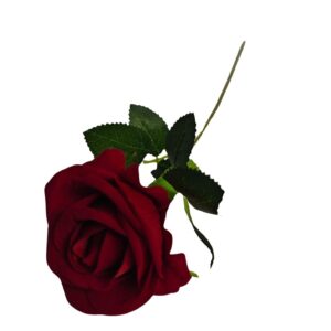 YAPAY ÇİÇEK KADİFE GÜL TEKLİ KIRMIZI